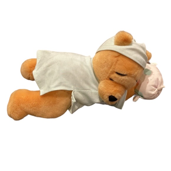 Vintage Disney Winnie Pooh Sleeping Stuffed Plush Bear - Picture 3 of 11